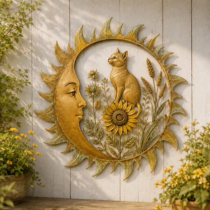 🌞 Collectie vintage wanddecoraties met zonnemotief