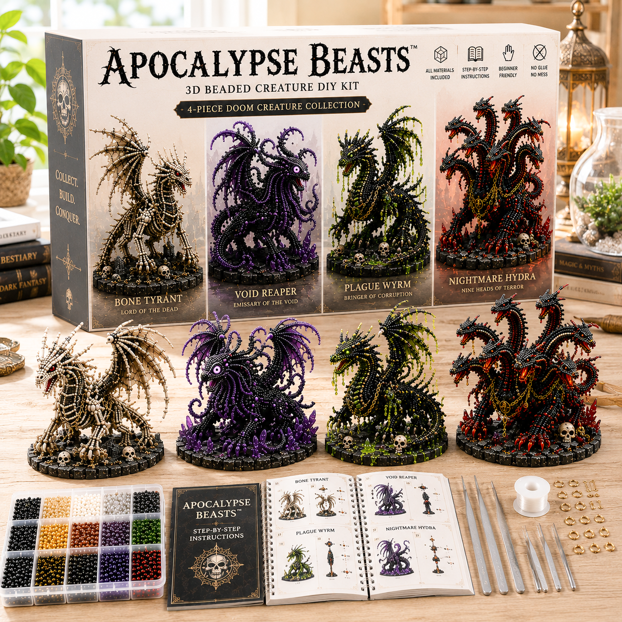 Creëer Magische Werelden Eén Kraal per Keer! 🧶🐉✨ 3D-kralen: dieren & fantasie - doe-het-zelfcollectie