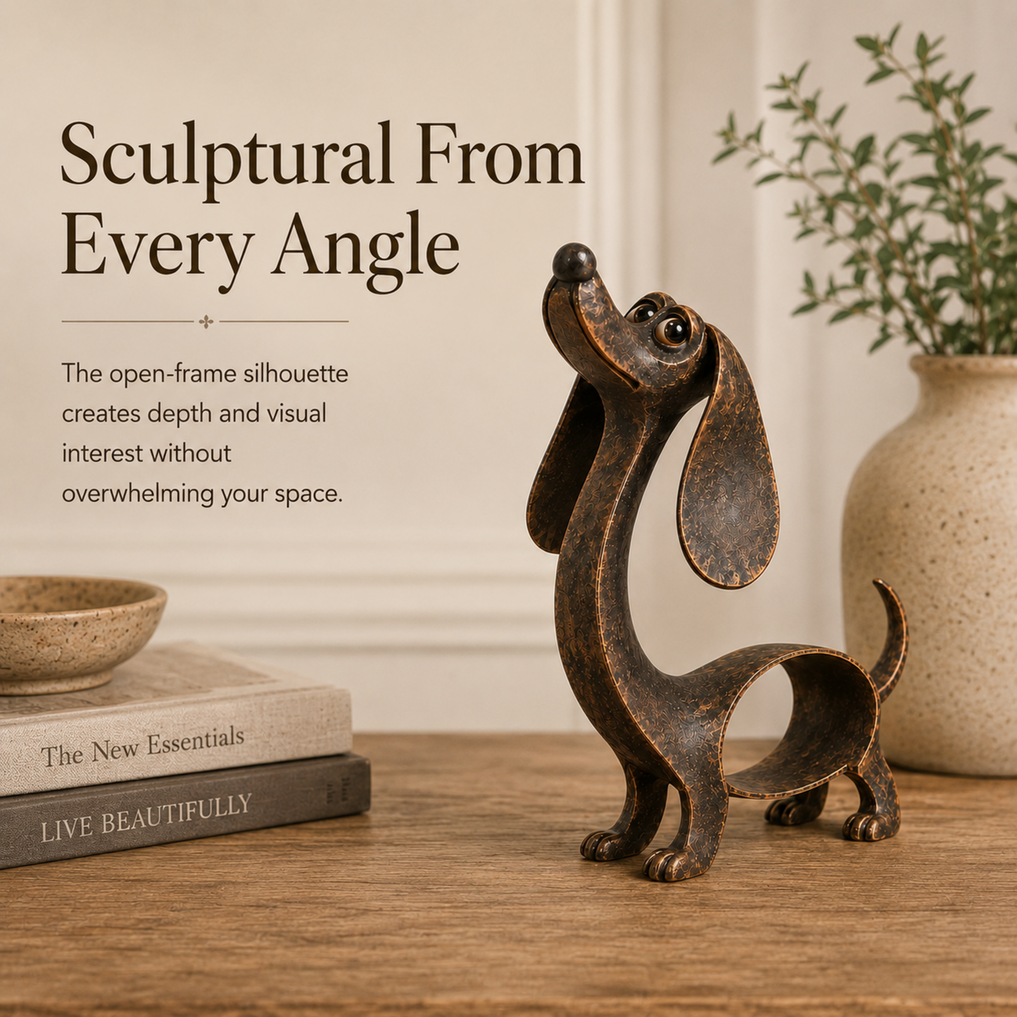 🐶✨ Antieke Bronzen Teckel Sculptuur – Tijdloze Charme Voor Elk Interieur!