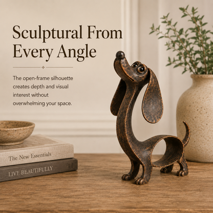 🐶✨ Antieke Bronzen Teckel Sculptuur – Tijdloze Charme Voor Elk Interieur!