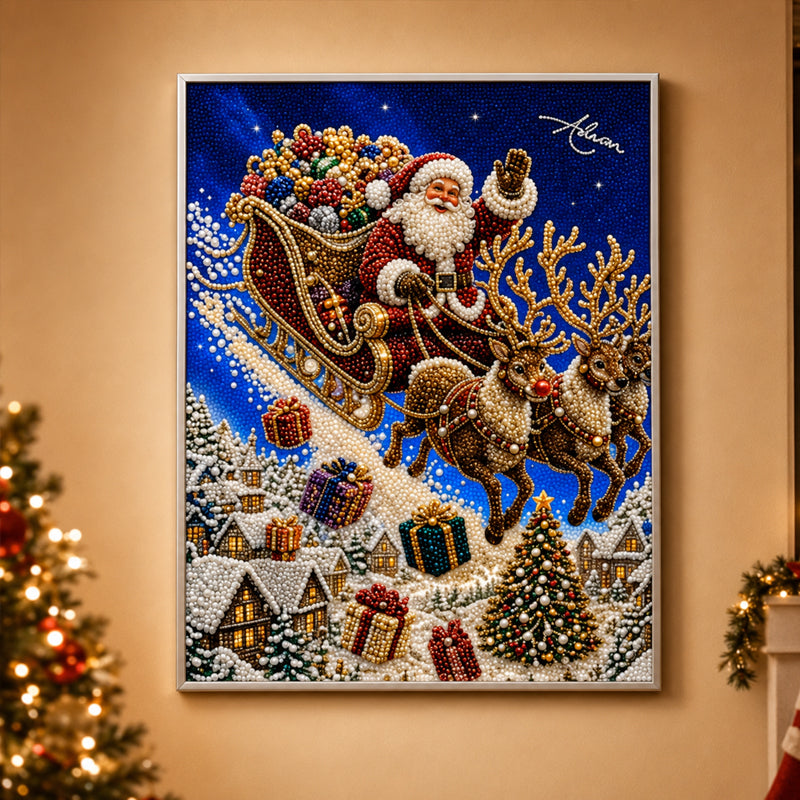 🎄🦌 Kerst Rendier Diamond Painting Kunstset – Feestelijke DIY Kristalkunstset voor Volwassenen & Kinderen, Kerstknutseldecoratie ✨💎