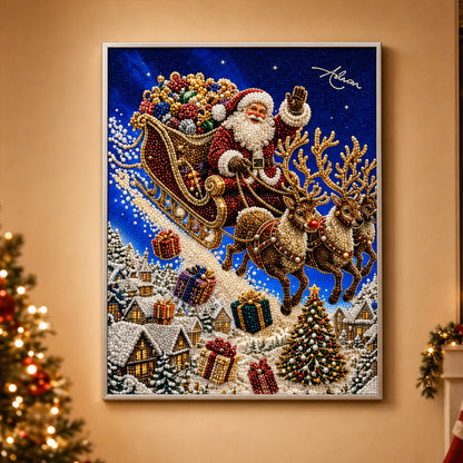 🎄🦌 Kerst Rendier Diamond Painting Kunstset – Feestelijke DIY Kristalkunstset voor Volwassenen & Kinderen, Kerstknutseldecoratie ✨💎