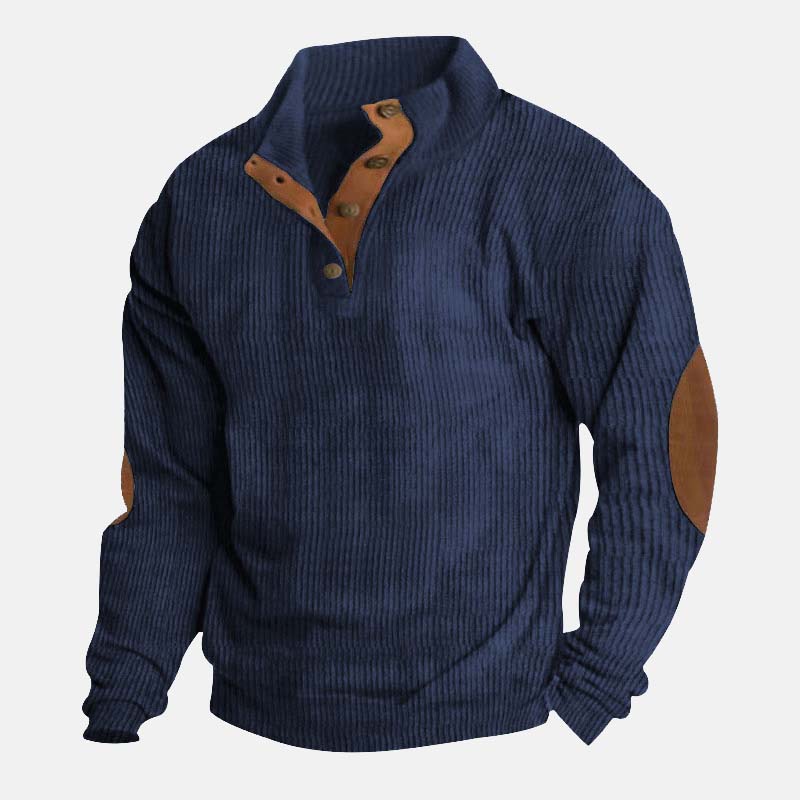 👔Herenblouse met opstaande kraag van corduroy