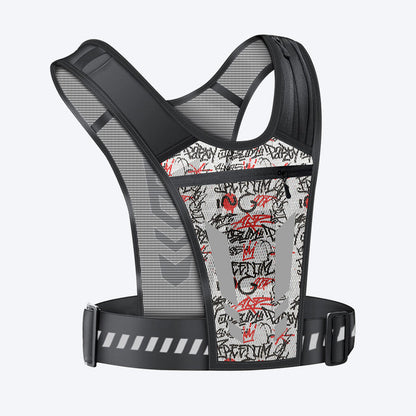 🏃Handsfree hardloopvest — met opbergruimte voor een waterfles en telefoon en reflecterende veiligheidselementen