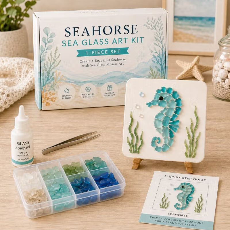🎨🌊 Zeeglas Kunstset – Maak een Prachtig Mozaïekmeesterwerk ✨🖼️