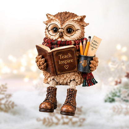 🦉📚 Lezende Uil Decoratie – Een Warm Accent voor Elke Lezer! ✨