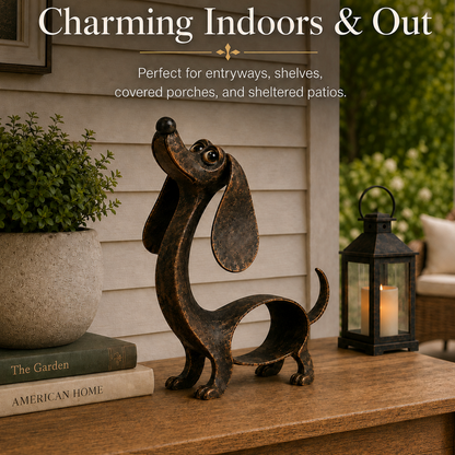 🐶✨ Antieke Bronzen Teckel Sculptuur – Tijdloze Charme Voor Elk Interieur!