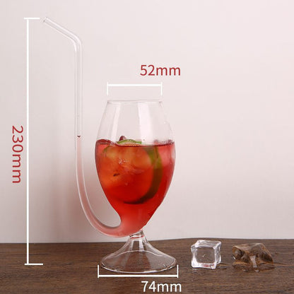 Creatief vampierglas cocktailglas met rietje