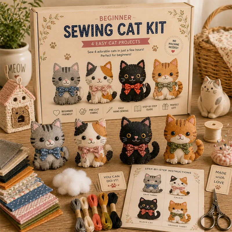 Een Knusse DIY Hobby Vol Creativiteit & Schattigheid! 🌸🪡🐾 丨 DIY-knutselpakket met stoffen dieren – Creatieve handgemaakte kunst