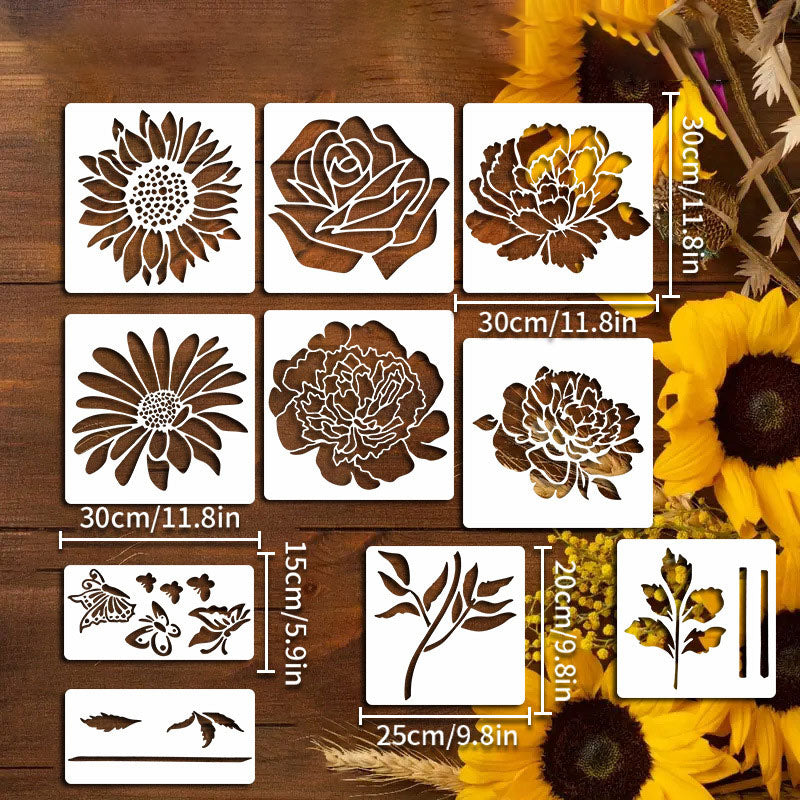 Kleine wilde bloemen bloemen schilderij mallen voor volwassenen kinderen meubels muren en hout kaart schilderen en andere ambachten, bevat miniatuur natuurlijke wijnstok kruid kunst mallen