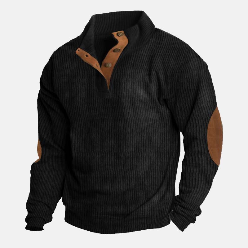 👔Herenblouse met opstaande kraag van corduroy