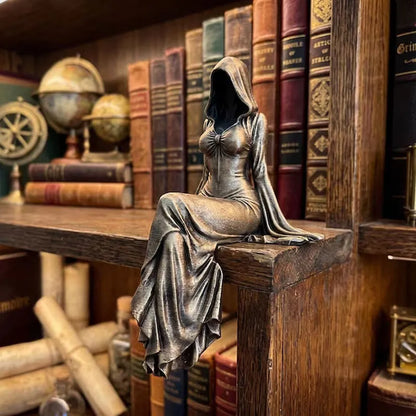 🎁Laatste dag: 49% KORTING - Gotische Dark Fantasy-pop & Lady Death - Etherische Sculptuur van een Figuur met Kap 🖤✨💀