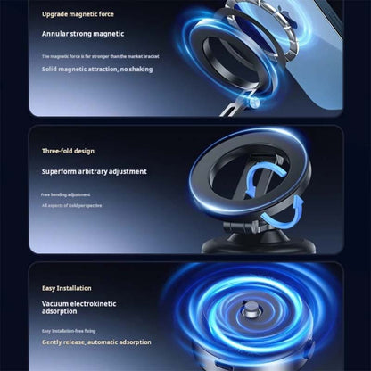 Dubbele zuignap vacuüm magnetische auto telefoonhouder