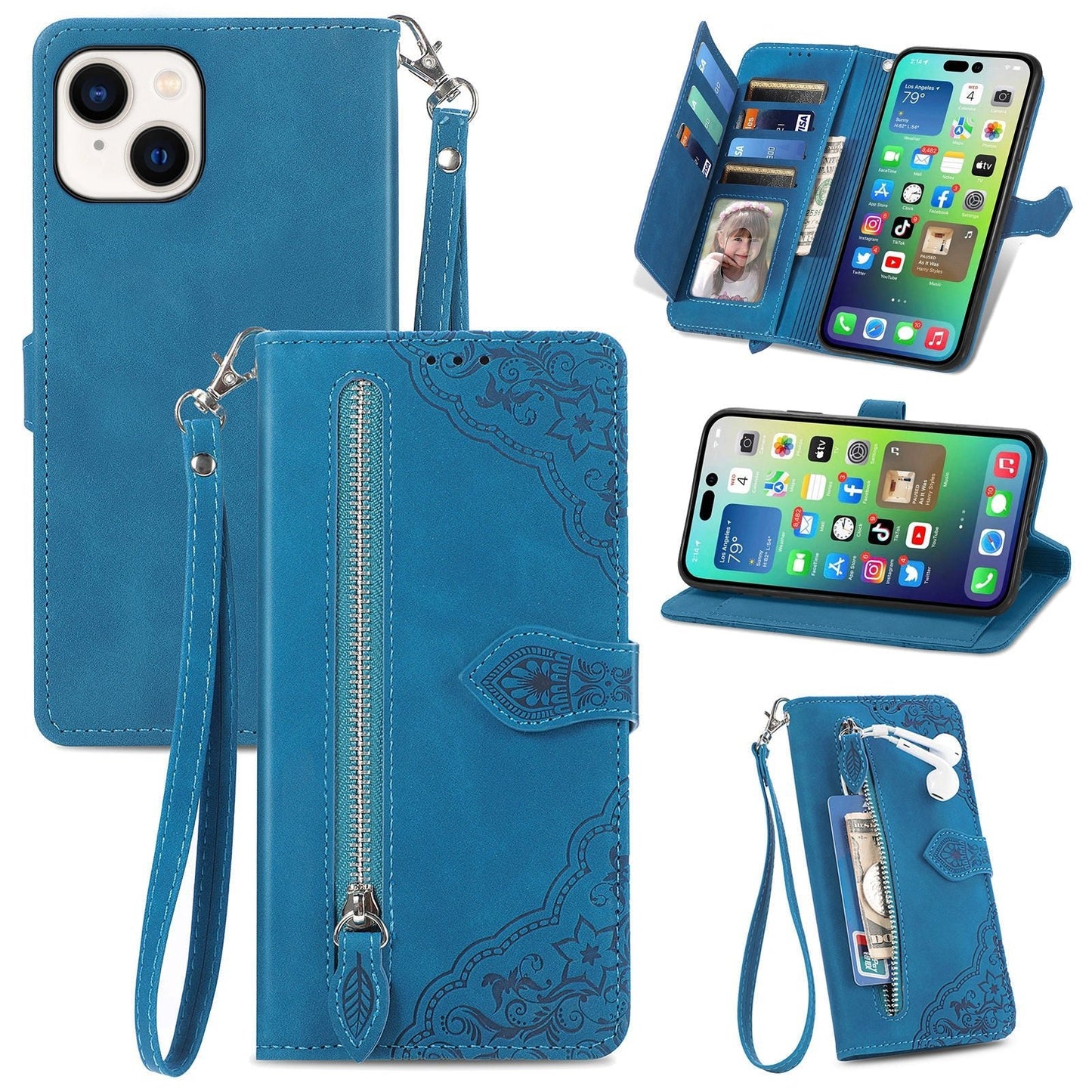 HUID-GEVOEL FLIP LEDEREN ETUI