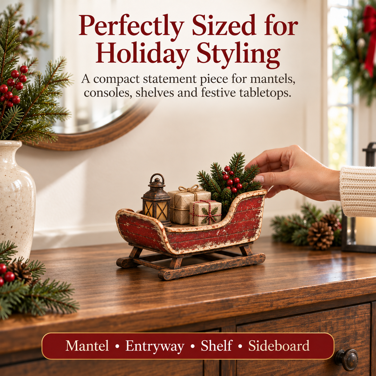 Vintage Christmas Eve Sleigh Figurine