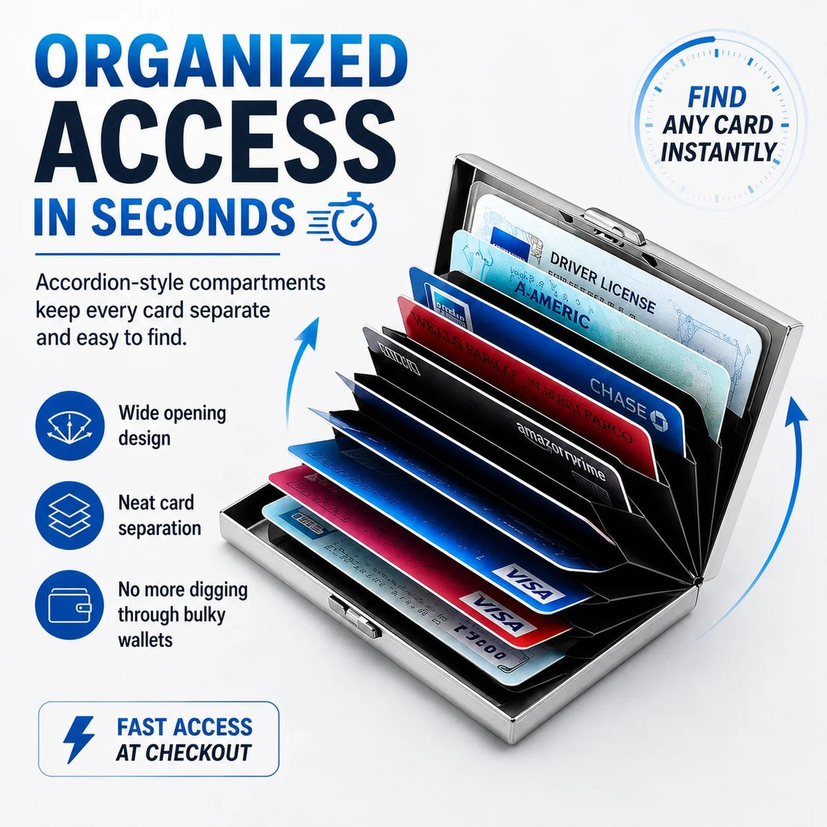 ✨💳 Metalen RFID Kaarthouder – Compact design, slimme organisatie 🔐