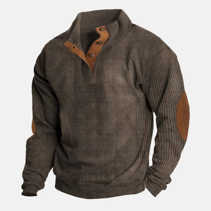 👔Herenblouse met opstaande kraag van corduroy