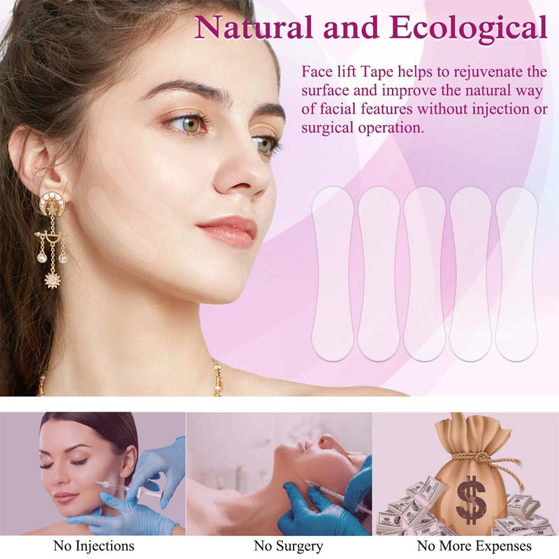 💁‍♀️ Bereik direct een jeugdige V-vorm ✨ Instant Face & Neck Lift Tape - Voor een vlekkeloos zelfvertrouwen de hele dag