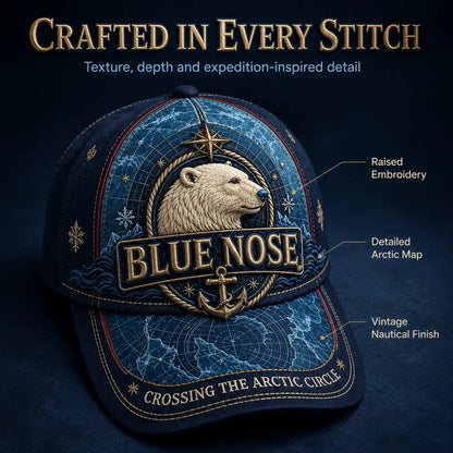 🐻‍❄️🏔️ Vintage “Blue Nose” Poolbeer – Herdenkingspet voor de oversteek van de poolcirkel 🧢