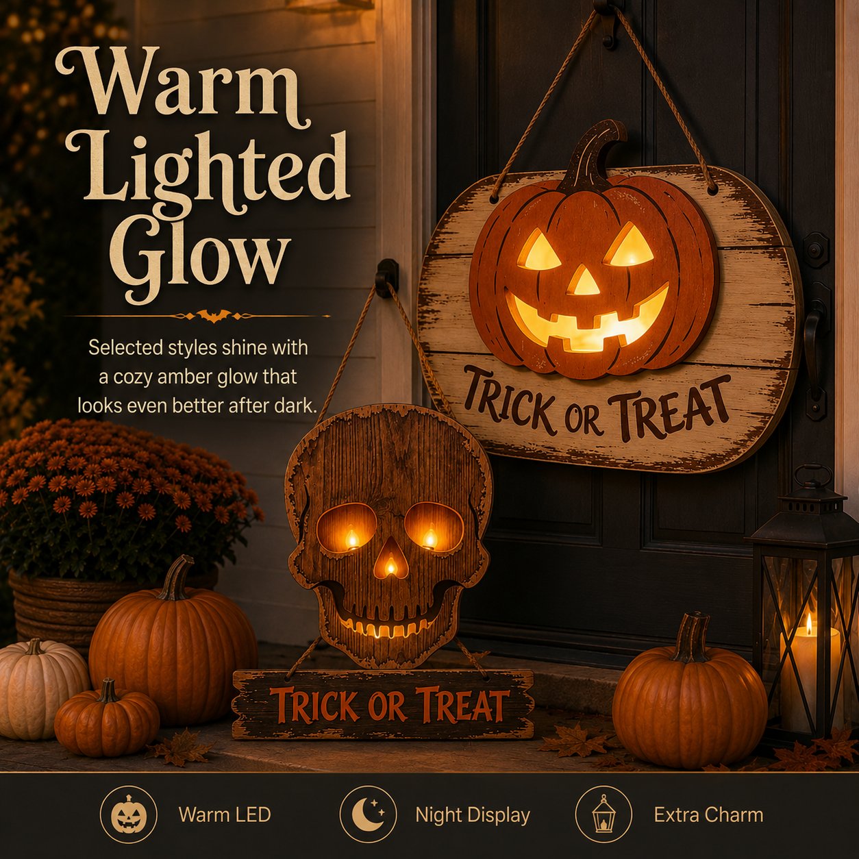 🎃 Trick or Treat Halloween Deurbord – Sfeervolle Halloween Welkom Decoratie 👻🦇