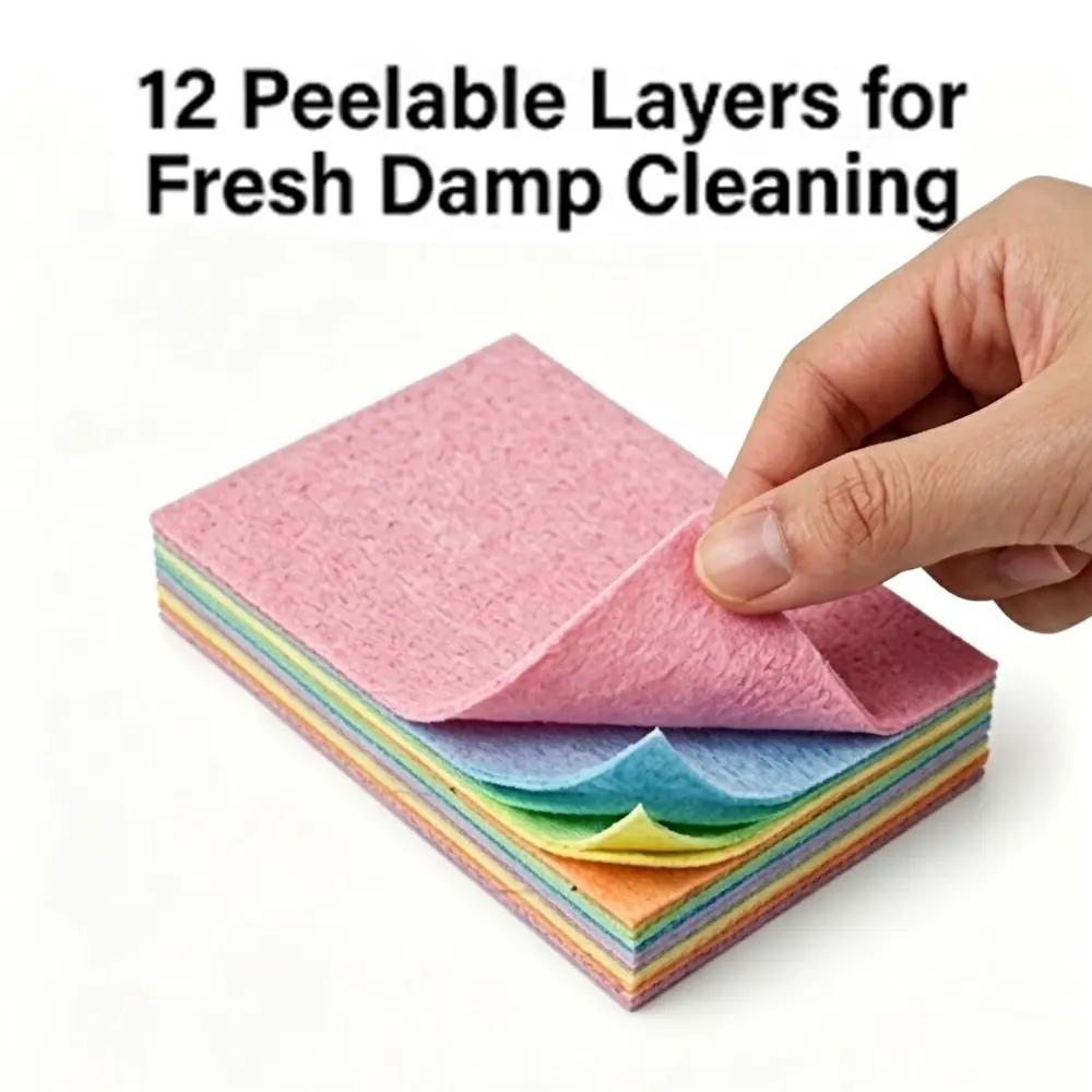 12-Laags Regenboog Schoonmaakdoek – Krachtig, Hygiënisch & Herbruikbaar 🌈🧼🏡