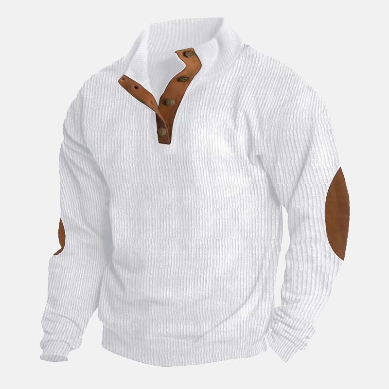 👔Herenblouse met opstaande kraag van corduroy