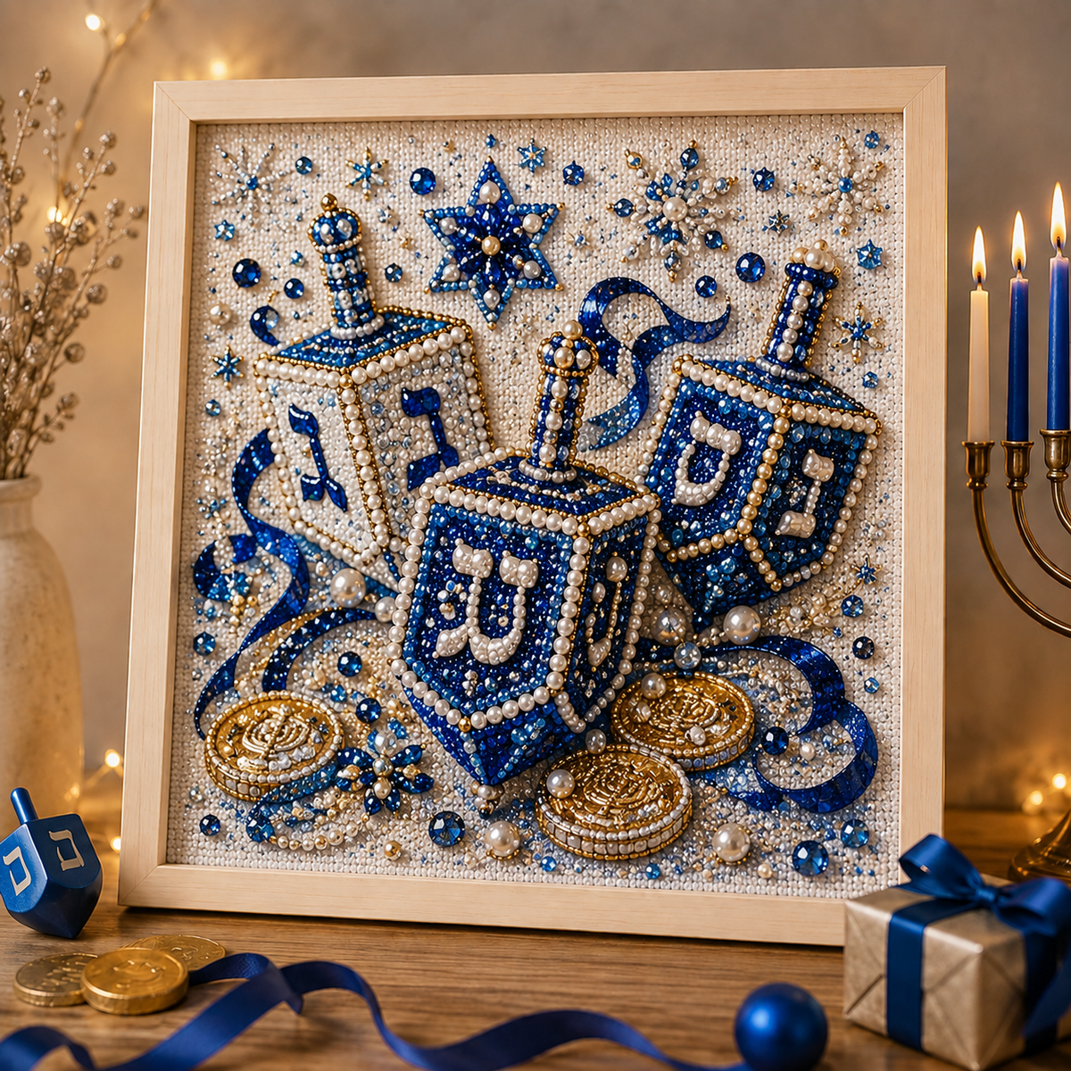 🕎✨ Hanukkah Pearl Art DIY-set — maak samen iets moois, parel voor parel