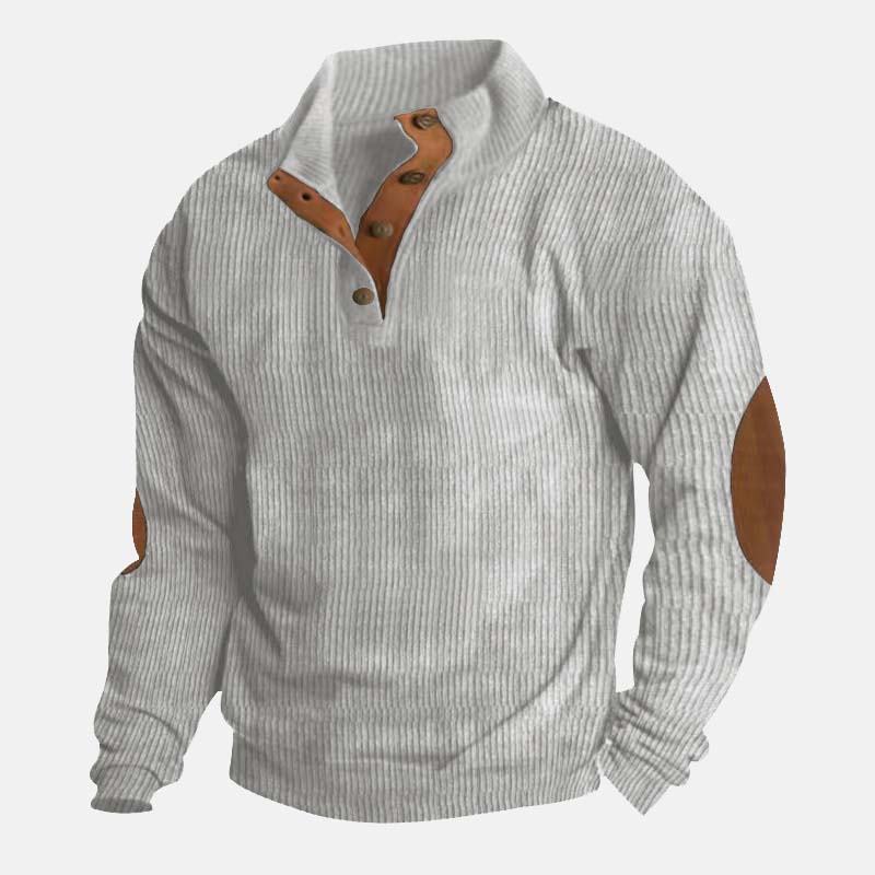 👔Herenblouse met opstaande kraag van corduroy