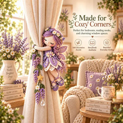 🧚✨ Gehaakte gordijnbandjes ‘Fairy Hug’ – Speelse feeënraamversiering, handgemaakte sieraden & uniek cadeau-idee