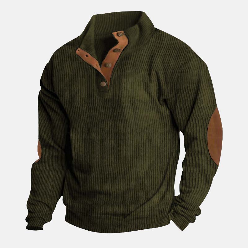 👔Herenblouse met opstaande kraag van corduroy