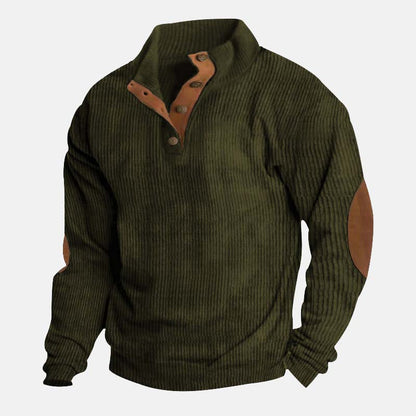 👔Herenblouse met opstaande kraag van corduroy