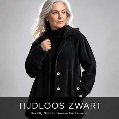 🧥 Geniet van de Herfst: Heerlijk Warme & Stijlvolle Corduroy Jas met Capuchon 🍂