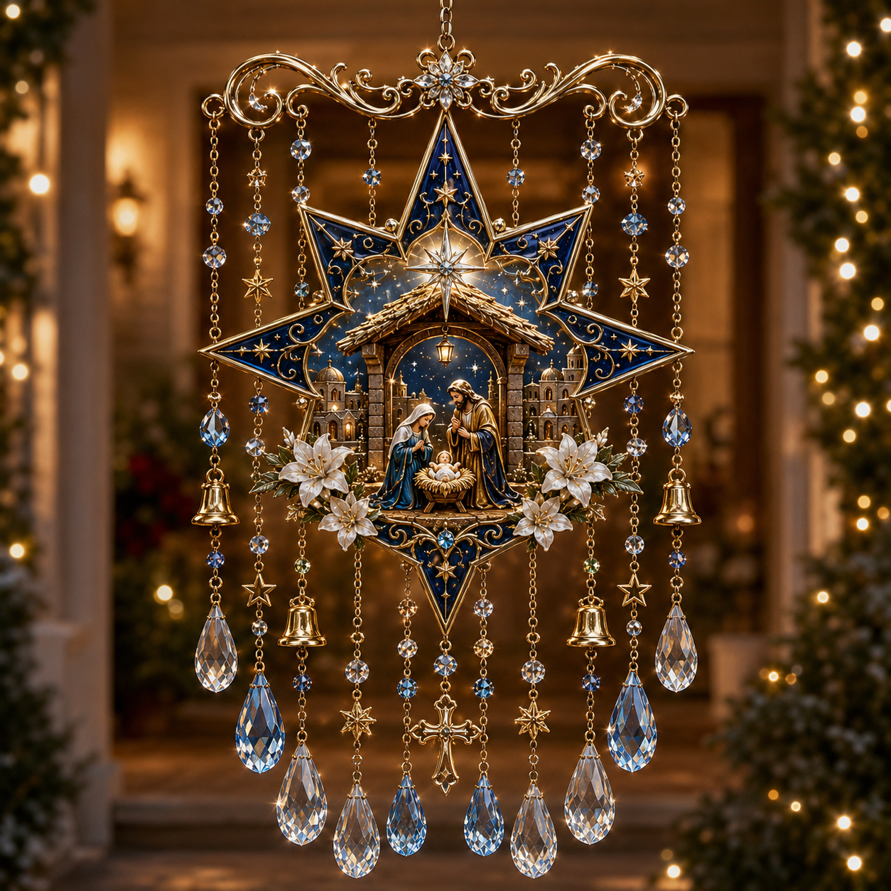 ✨ Kerst Windgong met Kristallen – Laat Jouw Huis Stralen Deze Feestdagen! 🎄💎