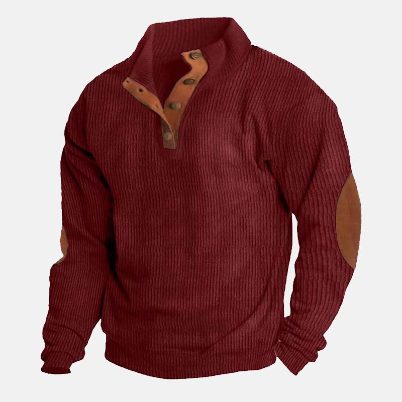 👔Herenblouse met opstaande kraag van corduroy