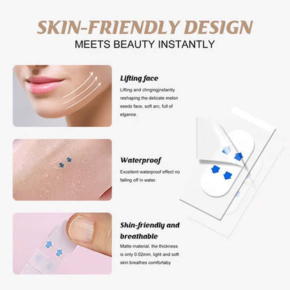 💁‍♀️ Bereik direct een jeugdige V-vorm ✨ Instant Face & Neck Lift Tape - Voor een vlekkeloos zelfvertrouwen de hele dag