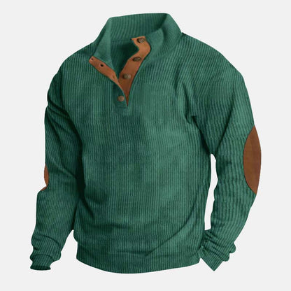 👔Herenblouse met opstaande kraag van corduroy