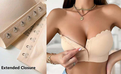 🔥Laatste dag ❤️Naadloze strapless bandeau-bh met voorsluiting