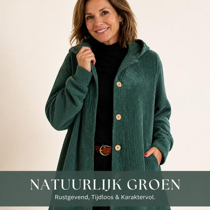 🧥 Geniet van de Herfst: Heerlijk Warme & Stijlvolle Corduroy Jas met Capuchon 🍂