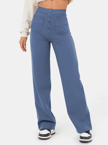 29% UIT ⏳ Hoge elastische broek met meerdere zakken