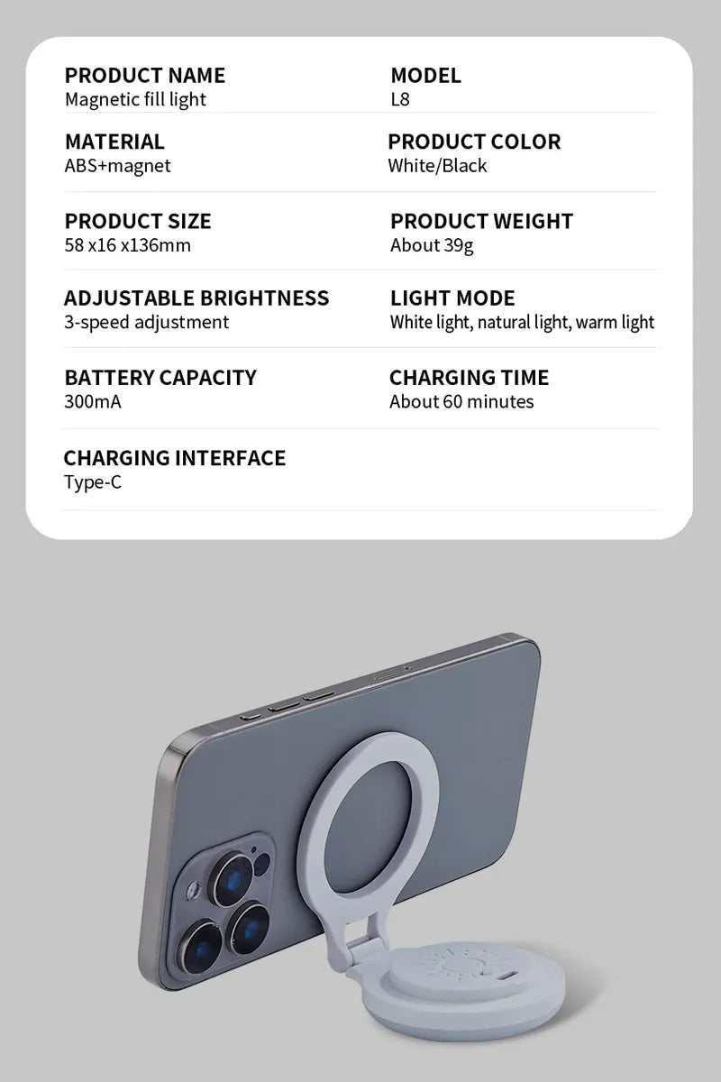 Magnetisch vullicht voor mobiele telefoon