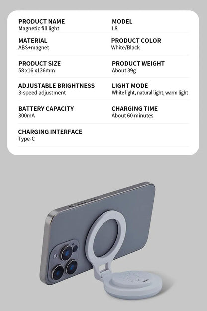 Magnetisch vullicht voor mobiele telefoon