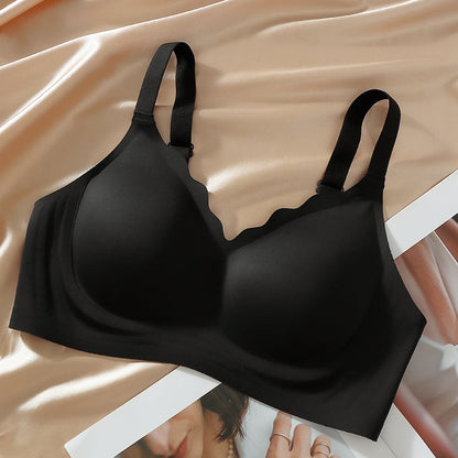 💖Naadloze push-up beha voor dames – draadloos, V-hals, met mesh en gekruist design