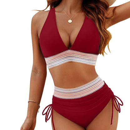 ☀️Tijdelijke vakantieaanbieding🏖️Bikinisets met hoge taille en buikcorrigerende kleuren: Color Block Bikini Sets
