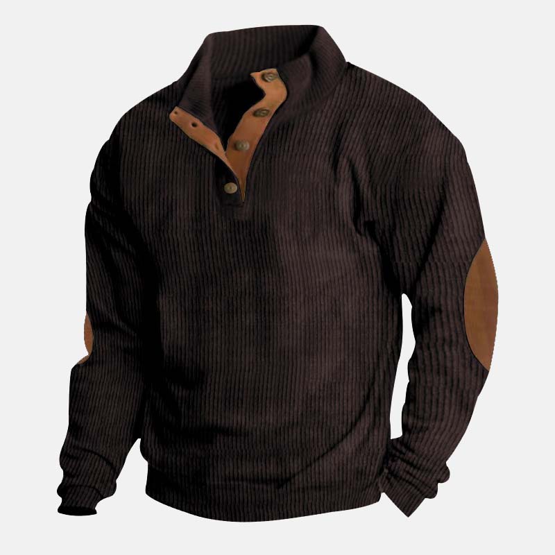 👔Herenblouse met opstaande kraag van corduroy