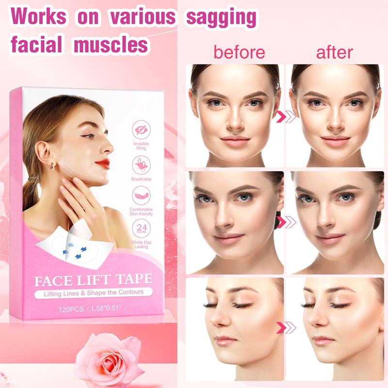 💁‍♀️ Bereik direct een jeugdige V-vorm ✨ Instant Face & Neck Lift Tape - Voor een vlekkeloos zelfvertrouwen de hele dag