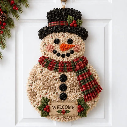 🎄✨DIY-set voor een kerstdeurhanger van stoffen bloemen – Gelaagde kerstversiering