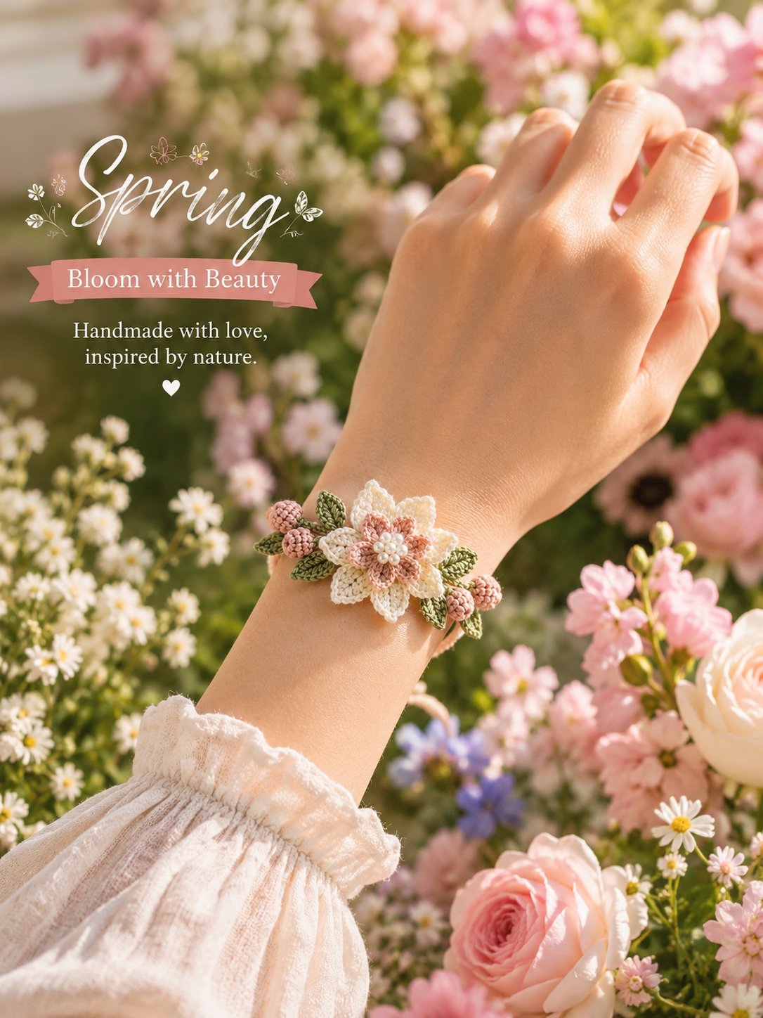 Handgemaakte Bloemen Armband DIY Set – Creatief & Ontspannend 🌸🦋✨