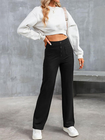 29% UIT ⏳ Hoge elastische broek met meerdere zakken
