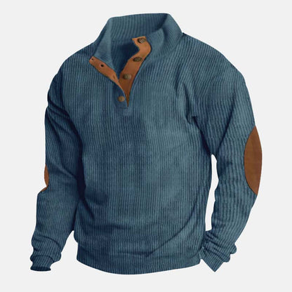 👔Herenblouse met opstaande kraag van corduroy