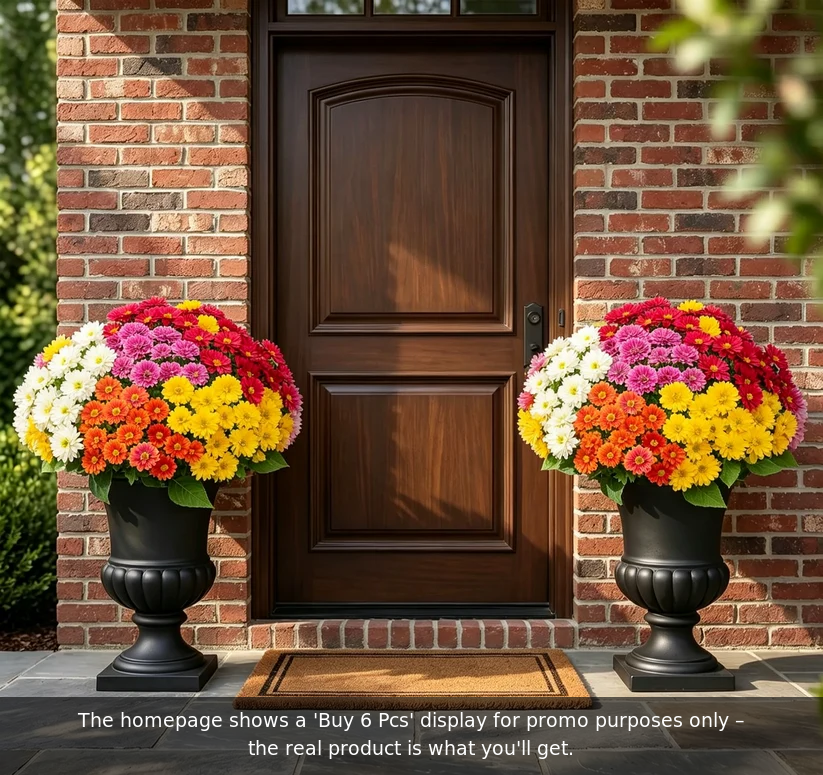 🌼- Kunstbloemen: chrysanten voor buiten die een zonsondergang nabootsen - UV-bestendig, waterdicht, windbestendig